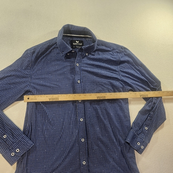 Buttercloth XL Button Down Shirt Blue Micro-Check - Picture 5 of 8